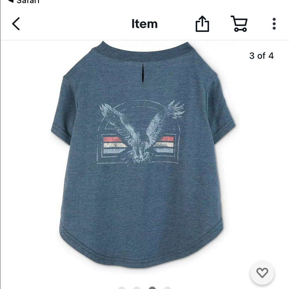 Reddy blue vintage eagle dog tee NWT